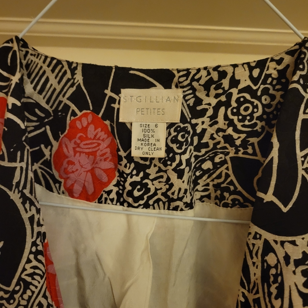 St. Gillian 100% Silk Jacket Vintage - Picture 7 of 10